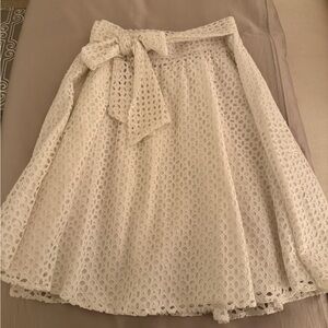 Lauren James White Eyelet Circle Skirt, Size Small
